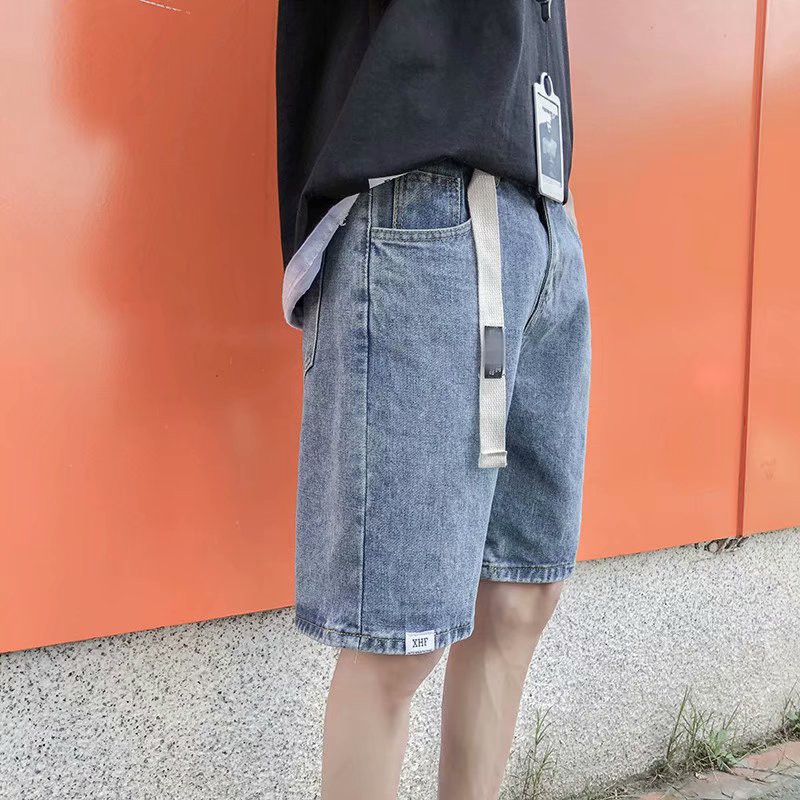 [Mã SKAMCLU9 giảm 10% đơn 100K] Quần short jeans ống rộng thời trang mùa hè Âu Mỹ cho nam -cam kết Giặt không phai màu