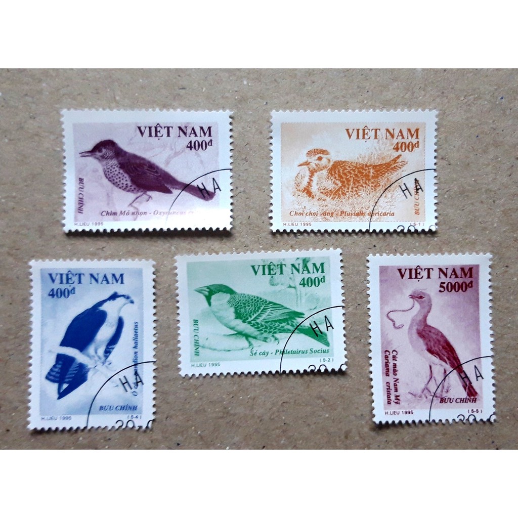 Tem sưu tập MS 699 Tem CTO Việt Nam Chim 1995 ( 5 tem )
