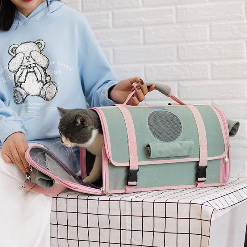 Túi Vận Chuyển Vải- Ba Lô Cho Chó Mèo- Màu Sắc Đẹp- Thoáng Khí