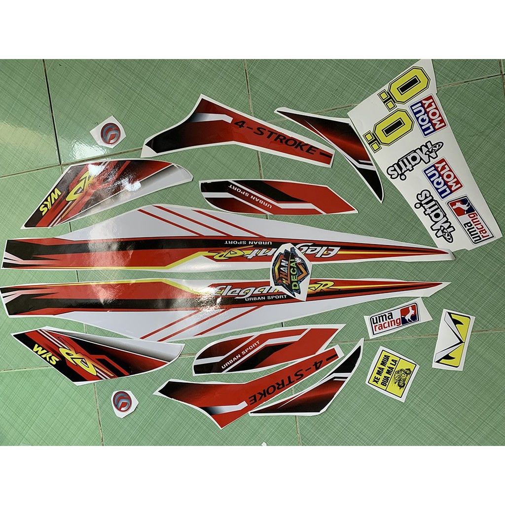 Tem elegant sr trắng đỏ