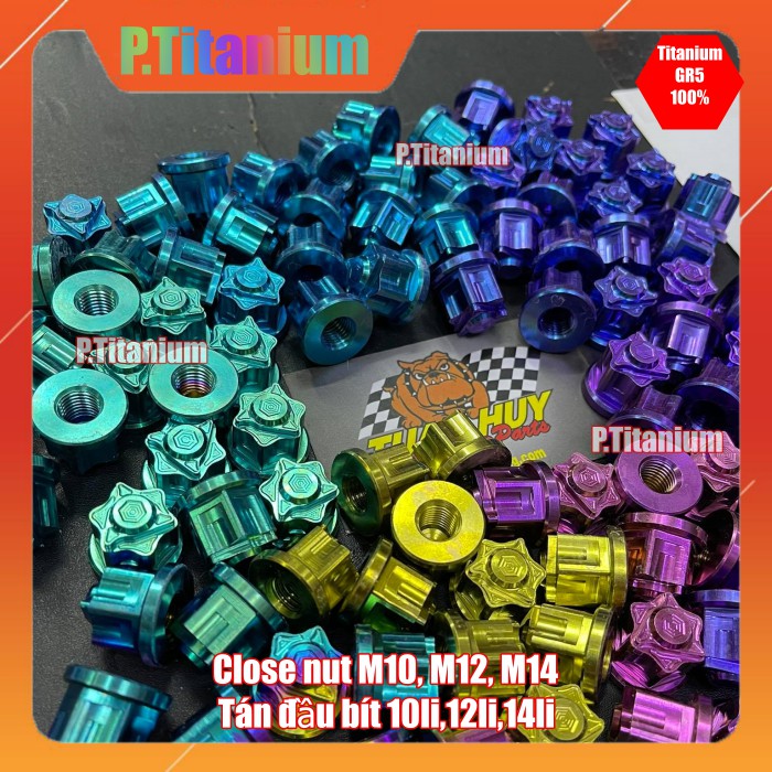 Tán titan Gr5 đầu bít 10li, 12li, 14li ( Close Nut M10, M12, M14 ) gắn nhiều vị trí trên xe máy