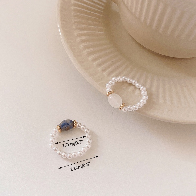 Nhẫn đính ngọc trai nhân tạo phong cách vintage thời trang cho nữ