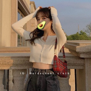 Croptop LEN tay dài Ulzzang (ảnh thật/sẵn)