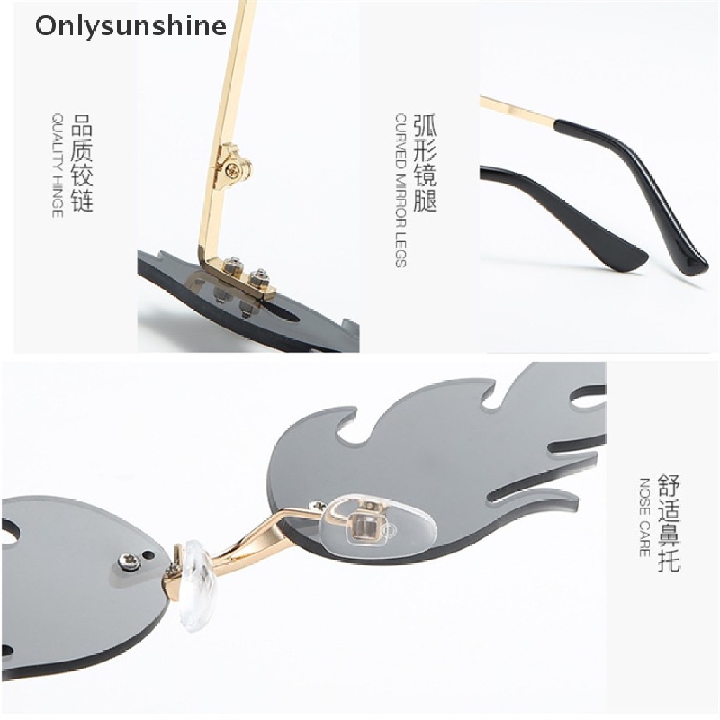 Kính mát gọng kim loại hình ngọn lửa thời trang độc đáo cho nữ