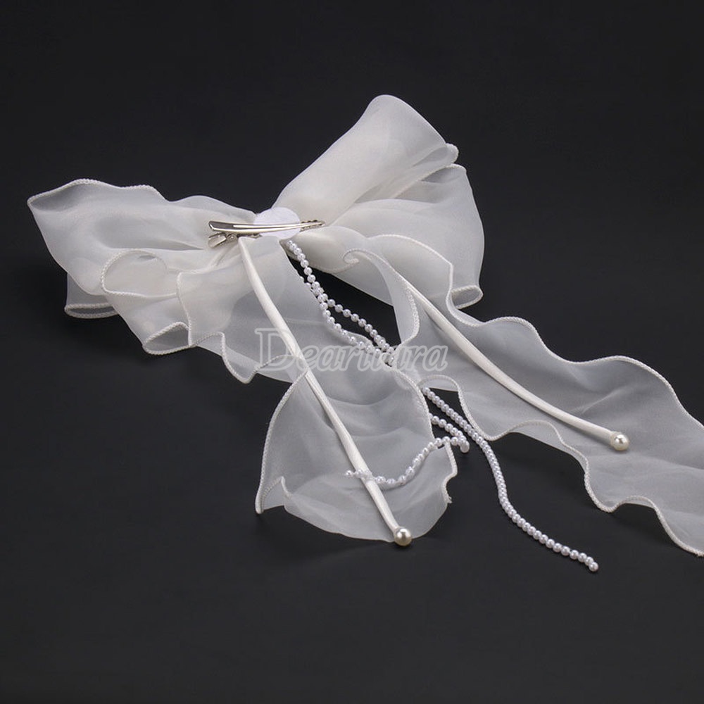 Dây Ruy Băng Đính Ngọc Trai Giả Dùng Trang Trí Tóc Cô Dâu