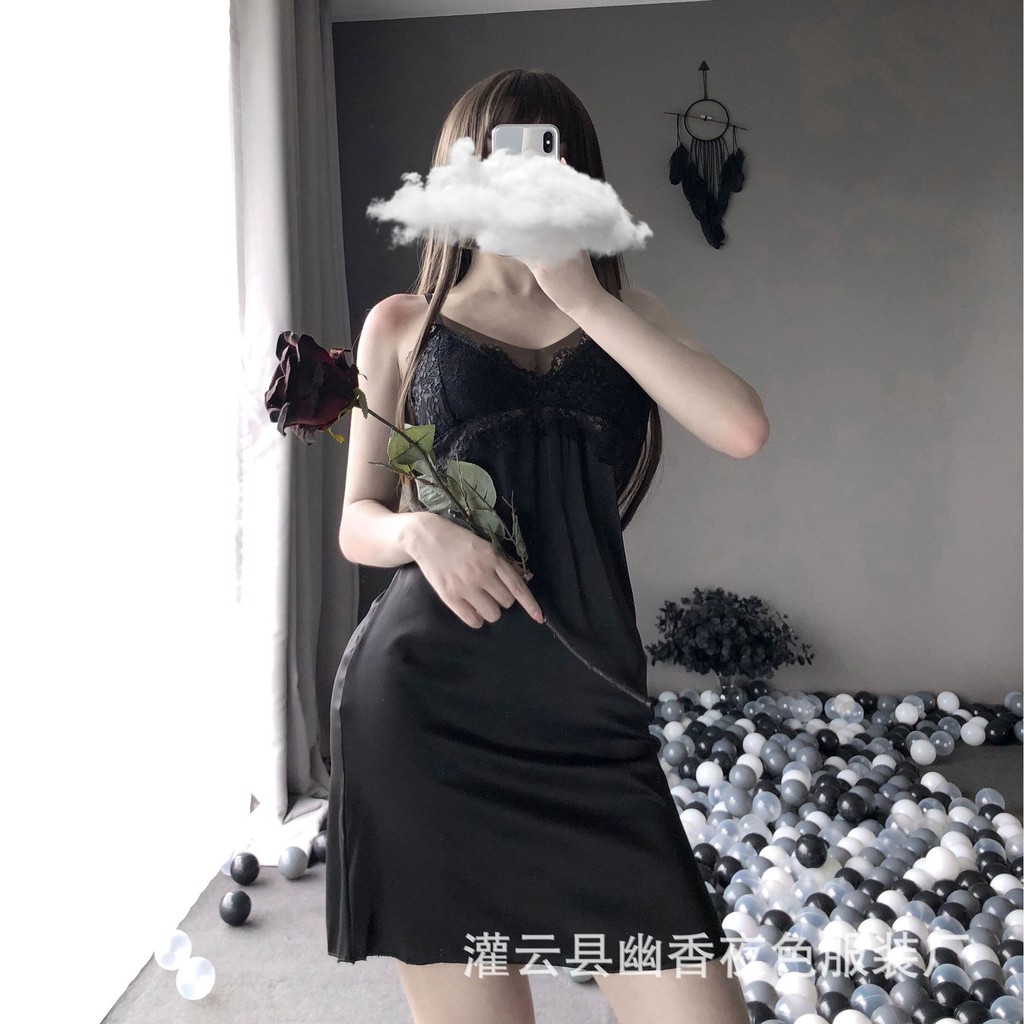 Váy ngủ 2 dây lụa satin sexy cao cấp Đầm mặc nhà gợi cảm quyến rũ Mã 02 | BigBuy360 - bigbuy360.vn