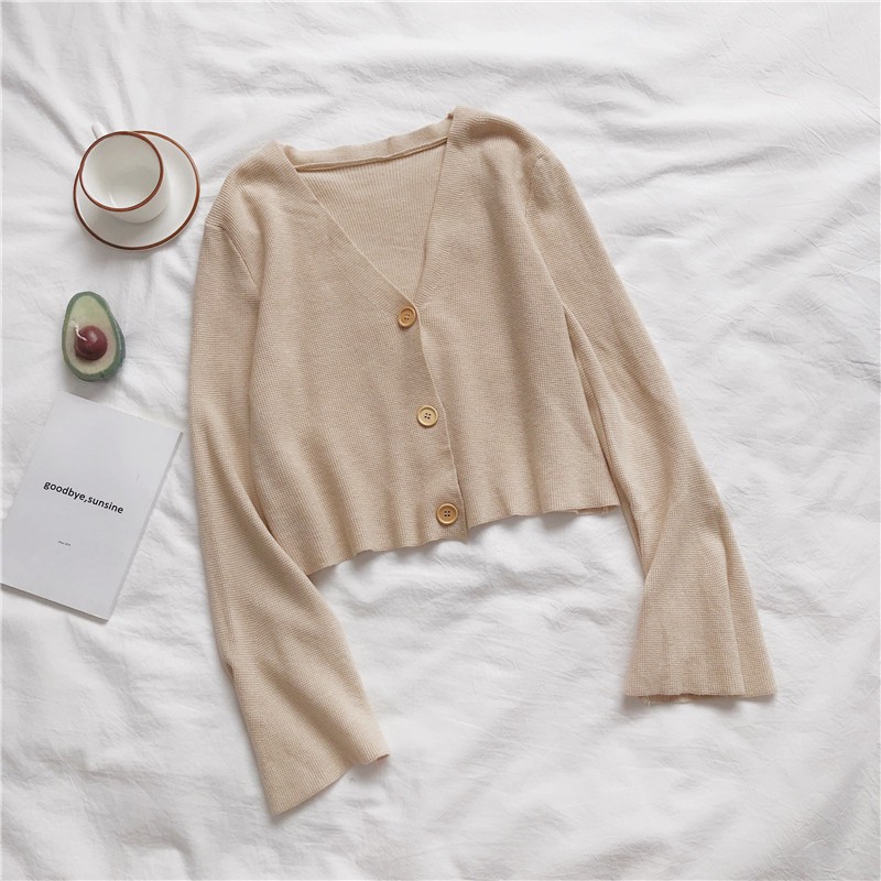 Áo cardigan tay loe màu be DK020 | BigBuy360 - bigbuy360.vn