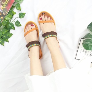 Giày sandal thổ cẩm quai gài phong cách boho