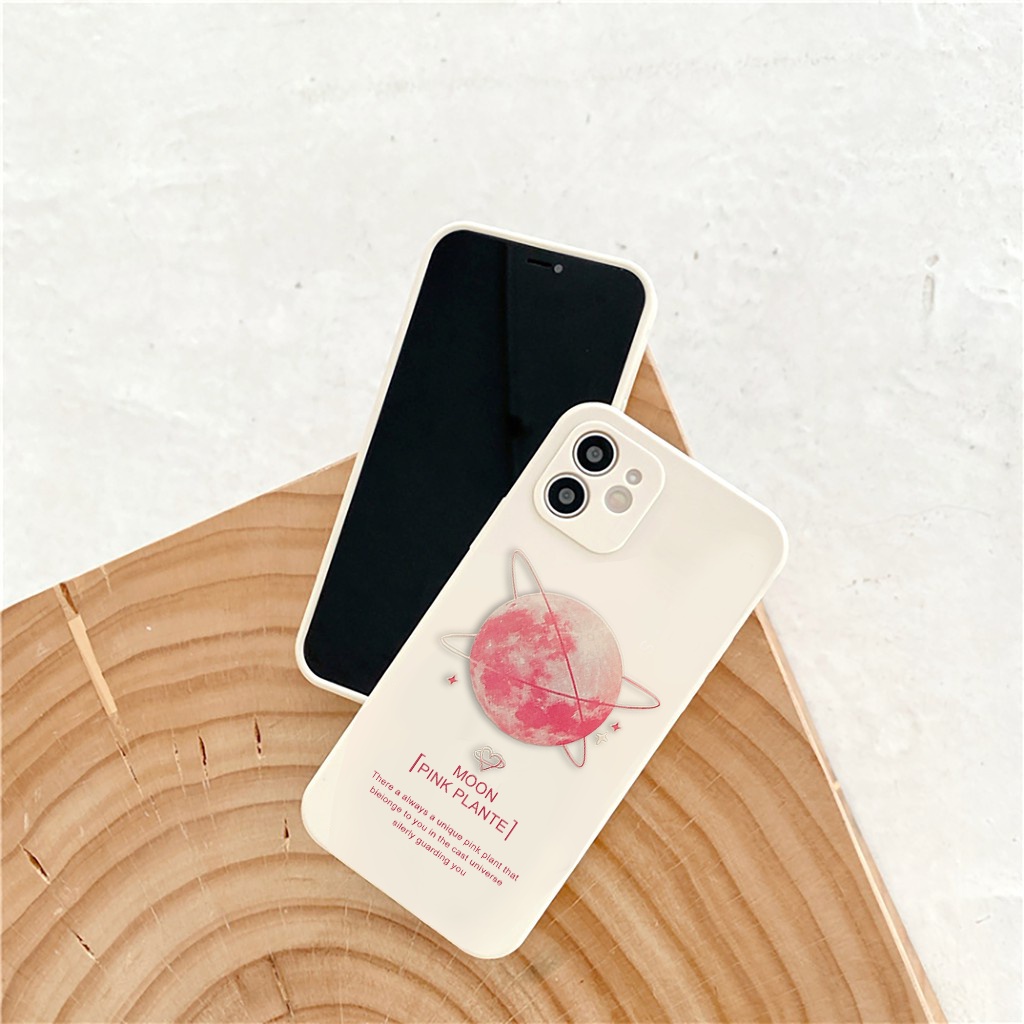 Ốp iphone hành tinh hồng cạnh vuông bảo vệ camera cho ip 6splus/7/7plus/8/8plus/x/xr/xs/11/12/pro/max/plus/13promax e147