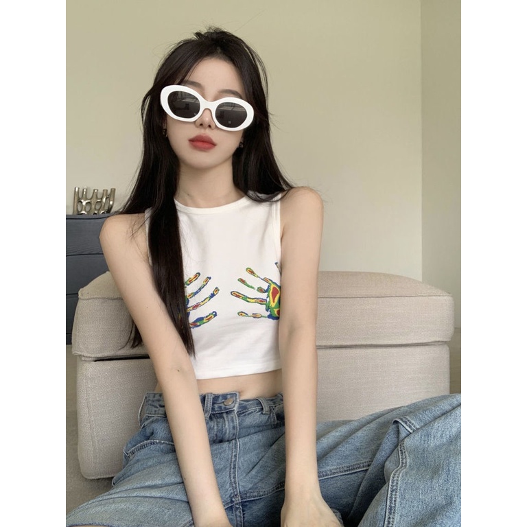 Áo Lửng Không Tay Phong Cách retro Thời Trang Cho Nữ