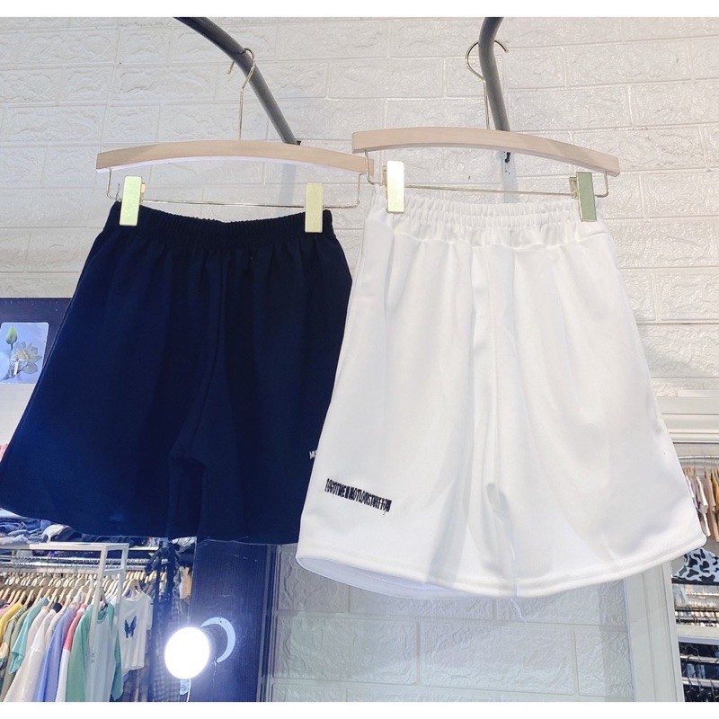 [RẺ VÔ ĐỊCH] Quần Đùi Cạp Chun In Chữ 🦋🦋 Quần Short Unisex Chất Cotton 2 Màu