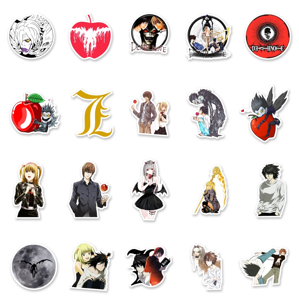 50/25/10 Nhãn Dán Họa Tiết Anime DEATH NOTE Trang Trí Laptop Hành Lý Ván Trượt Xe Máy