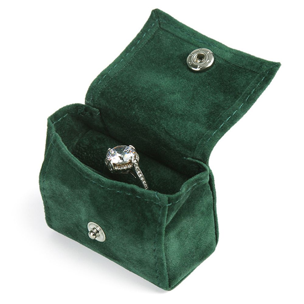 Hộp đựng trang sức nhẫn khuyên tai du lịch thiết kế mini bền đơn giản nhỏ gọn bằng vải nhung màu trơn tươi mới cho nữ