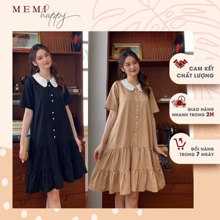 Đầm suông sơmi, váy suông đuôi cá, đầm nữ suông cổ sen thiết kếMEMI