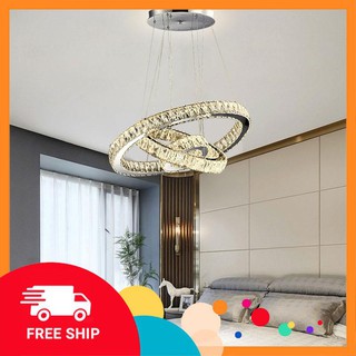 [ Bảo hành 12 tháng] ĐÈN THẢ PHA LÊ 3 VÒNG SANG TRỌNG-ĐÈN PHÒNG KHÁCH ĐÈN HIỆN ĐẠI-TD74