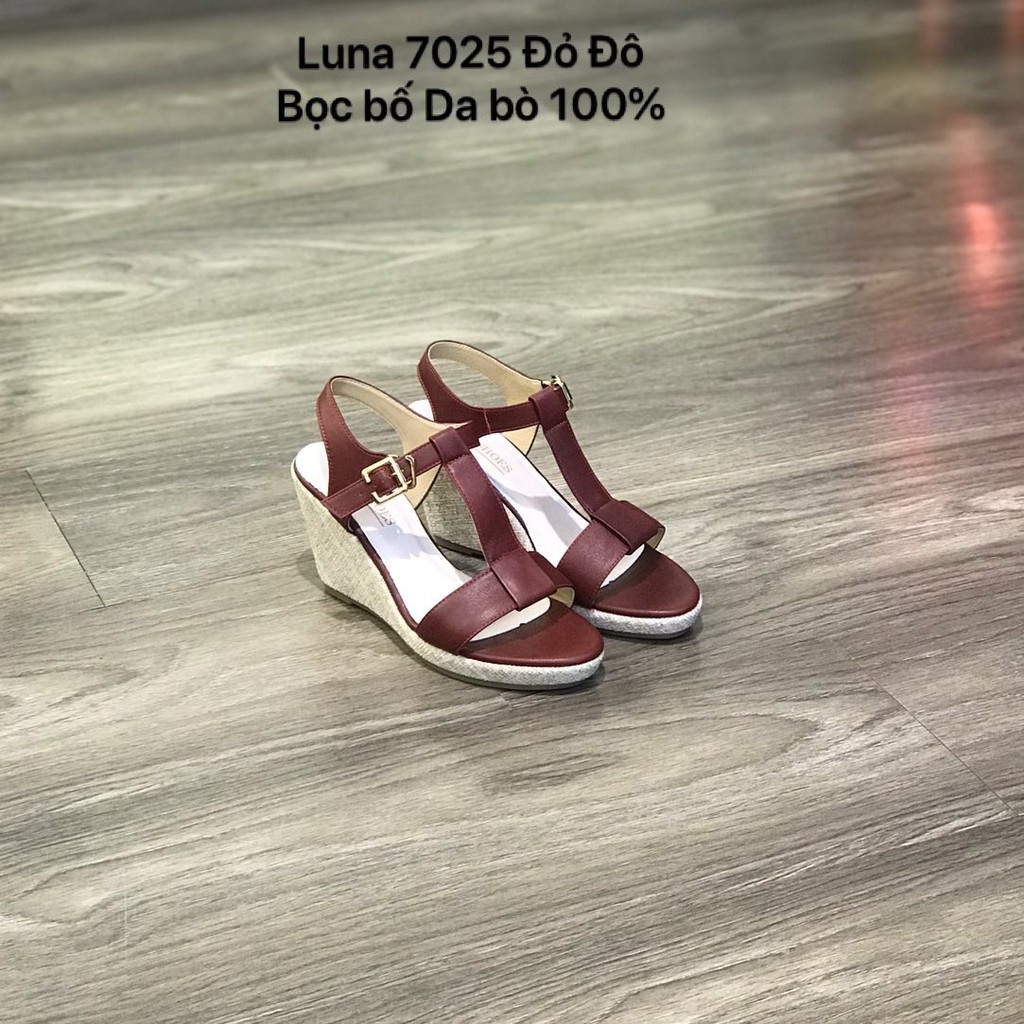 Xăng đan đế xuồng nữ da bò mềm êm chân LUNASHOES 6003 bảo hành 2 năm dễ phối đồ