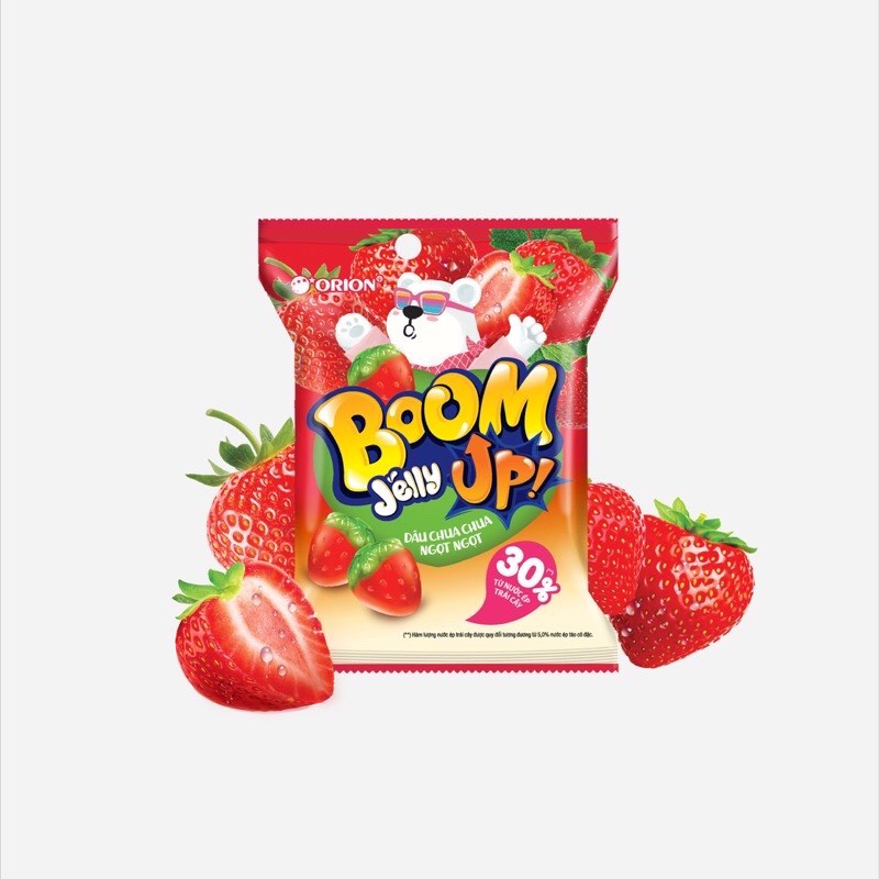 KẸO DẺO BOOM JELLY DÂU, NHO , ĐÀO, MUỐI ỚT LẮC