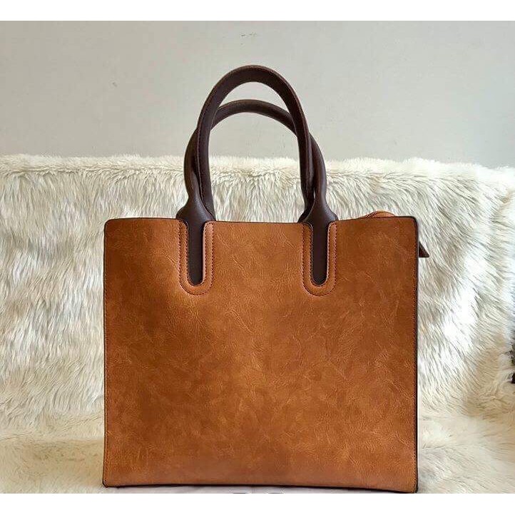 Túi xách tay, đeo chéo nữ thời trang kiểu dáng from túi đứng DA BÒ cao cấp KT: 32x28x12cm