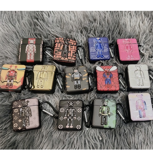 [ Chuẩn hình  ] Bọc tai nghe air_pod kiểu hộp vuông hoạ tiết gấu kaws nổi 3d nhiều mẫu độc lạ dành cho air 1 2 3 pro