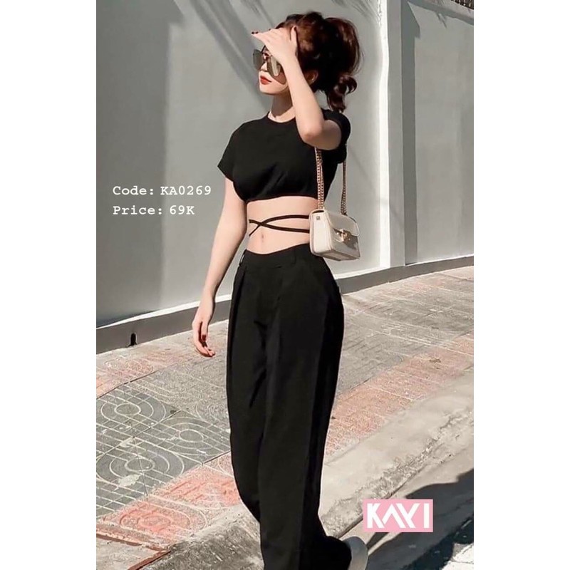 Áo croptop thắt dây eo tôn dáng, hình thật ảnh sàn | BigBuy360 - bigbuy360.vn
