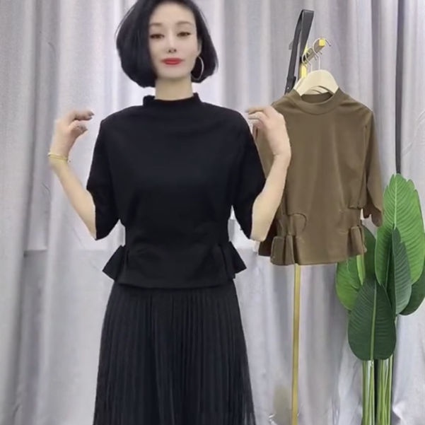 Áo Thun Ôm Tay Lửng 95% Cotton Thời Trang Mùa Thu Mới Cho Nữ 2021