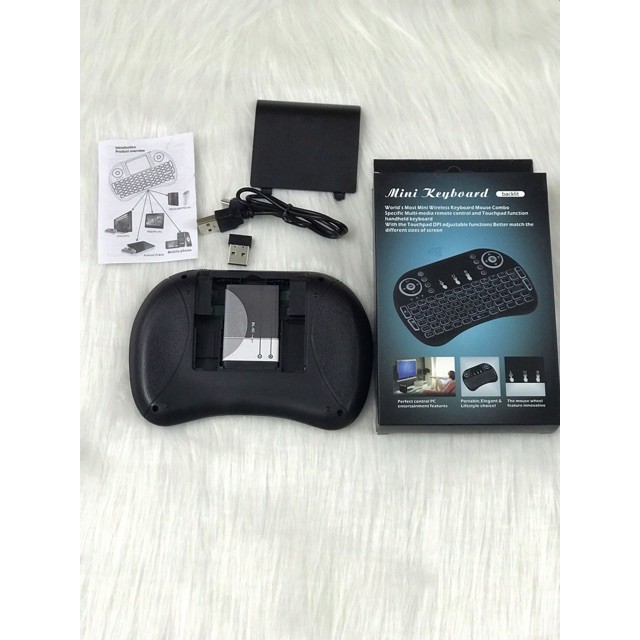 Bàn phím kiêm chuột bay i8 pin lithium Có đèn Led