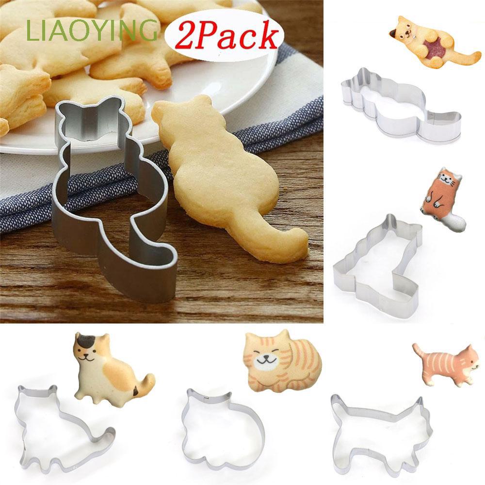 Set 2 khuôn inox cắt bánh cookie DIY hình mèo đáng yêu