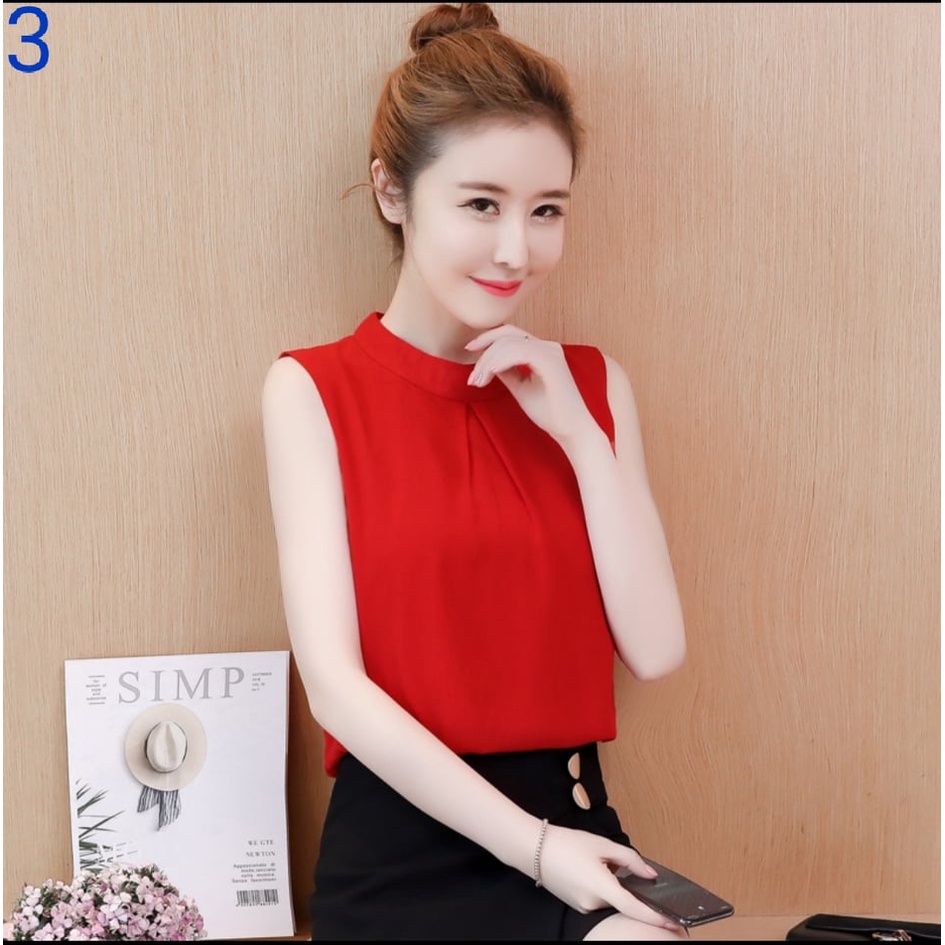 Áo Lụa Nữ Sát Nách Cổ Lọ 5 Màu