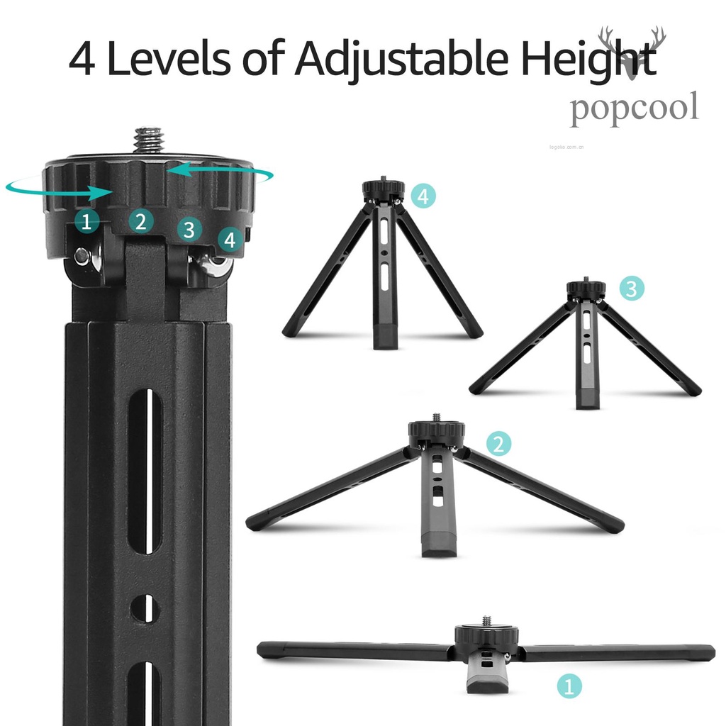 Giá Đỡ Ba Chân Mini Bằng Hợp Kim Nhôm Kèm Ốc Vít 1 / 4 inch Cho Máy Ảnh DSLR ILDC | BigBuy360 - bigbuy360.vn