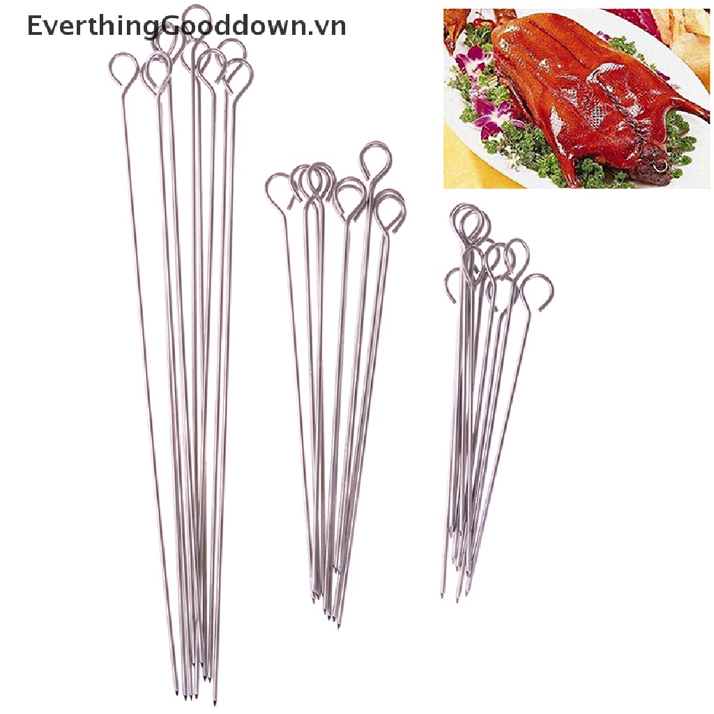 Everthingooddown 10 Xiên Nướng Thịt Hình Con Ngỗng Bằng Thép Không Gỉ