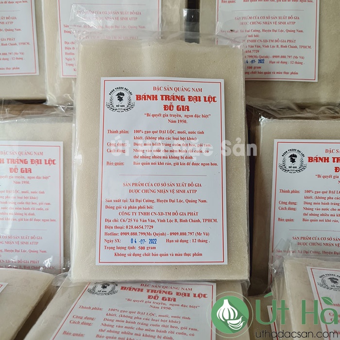 Bánh Tráng Đại Lộc Quảng Nam Bịch 500gr Bánh Tráng Cuốn Thịt Heo Ngon Tuyệt Vời - Út Hà Đặc Sản