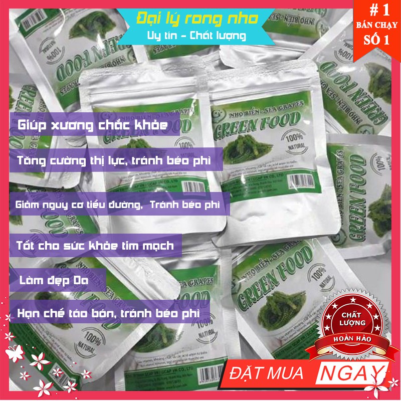 Rong nho green food ❤ Hàng xuất Nhật ❤ túi 100gr, giá rong nho biển, và lợi ích của rong nho, rong nho ăn với gì ngon | BigBuy360 - bigbuy360.vn