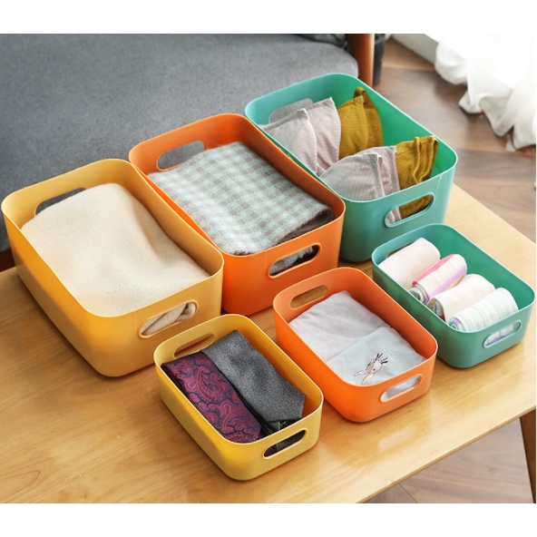 Giỏ nhựa trơn GIN2 đựng mỹ phẩm để bàn tiện dụng cho nhà bếp 20x14x7cm