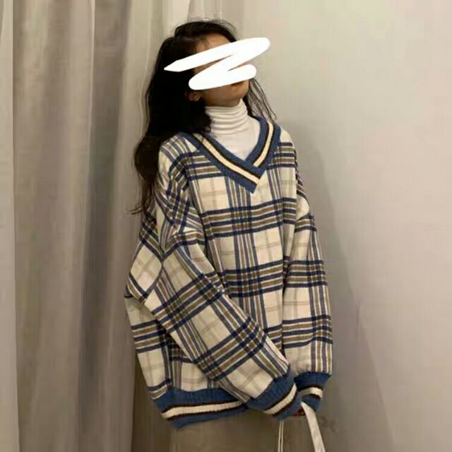 [ Order]  Áo len kẻ ulzzang oversize ( kèm ảnh thật sau)
