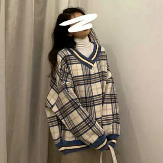 Áo len kẻ ulzzang oversize