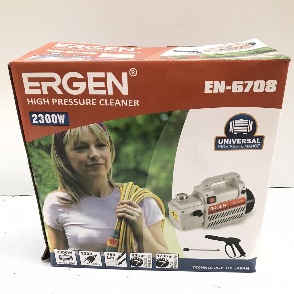Máy Rửa Xe Ergen EN-6708 Công Suất 2300W, Bảo Hành 6 Tháng, Tặng Kèm Thanh Nối Dài Và Cút Nối Trực Tiếp