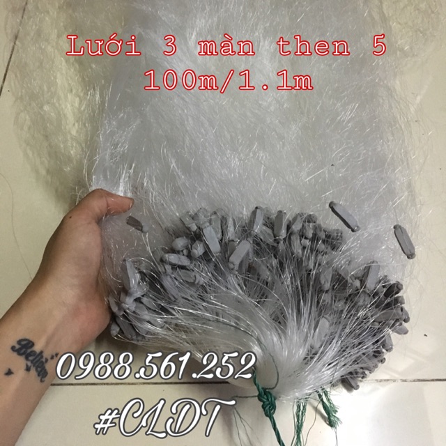 Lưới 3 màn thả cá đánh sông phao dầy chì nặng 100m/1.1m