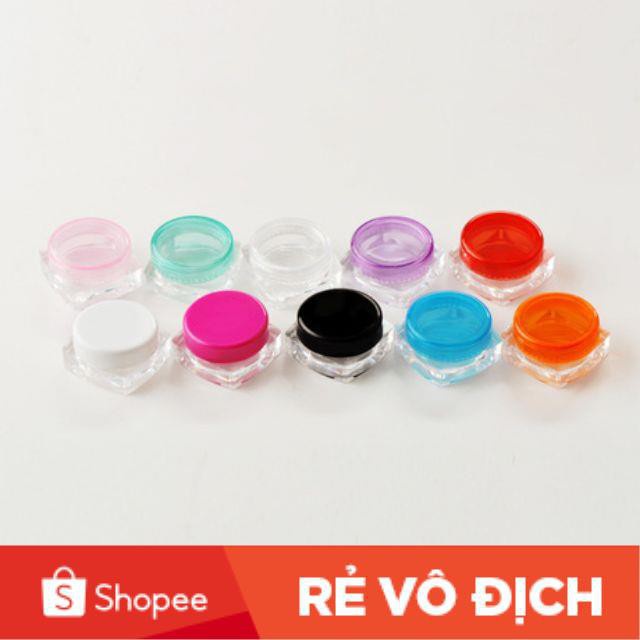 Hủ Đựng Kem ❤ TOP GIÁ RẺ ❤ 100 Hũ chiết mỹ phẩm 3g vuông đựng kem , , phụ kiện du lịch