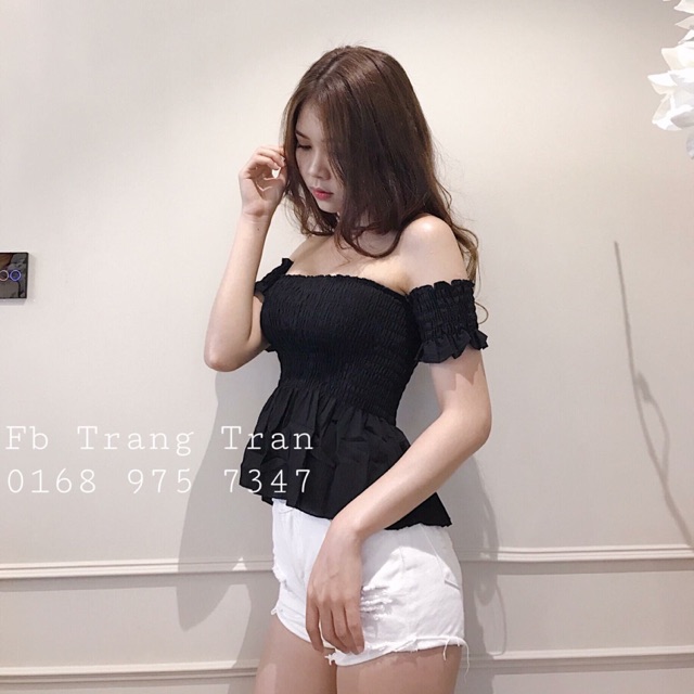 Áo trễ vai nhún chun