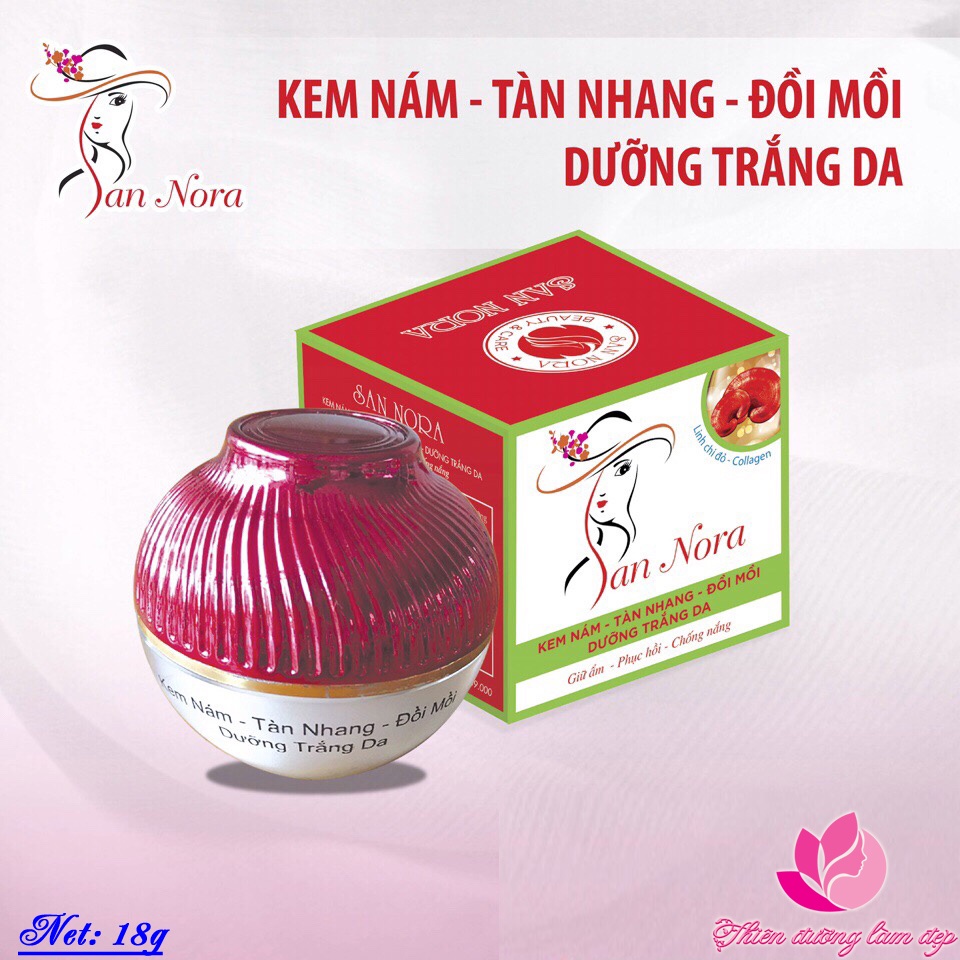 Kem Nám, Tàn nhang, Đồi mồi, Dưỡng trắng da SAN NORA - 18g