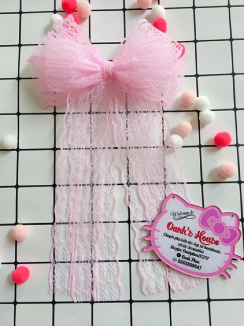 Kẹp nơ ren lớn đuôi dài