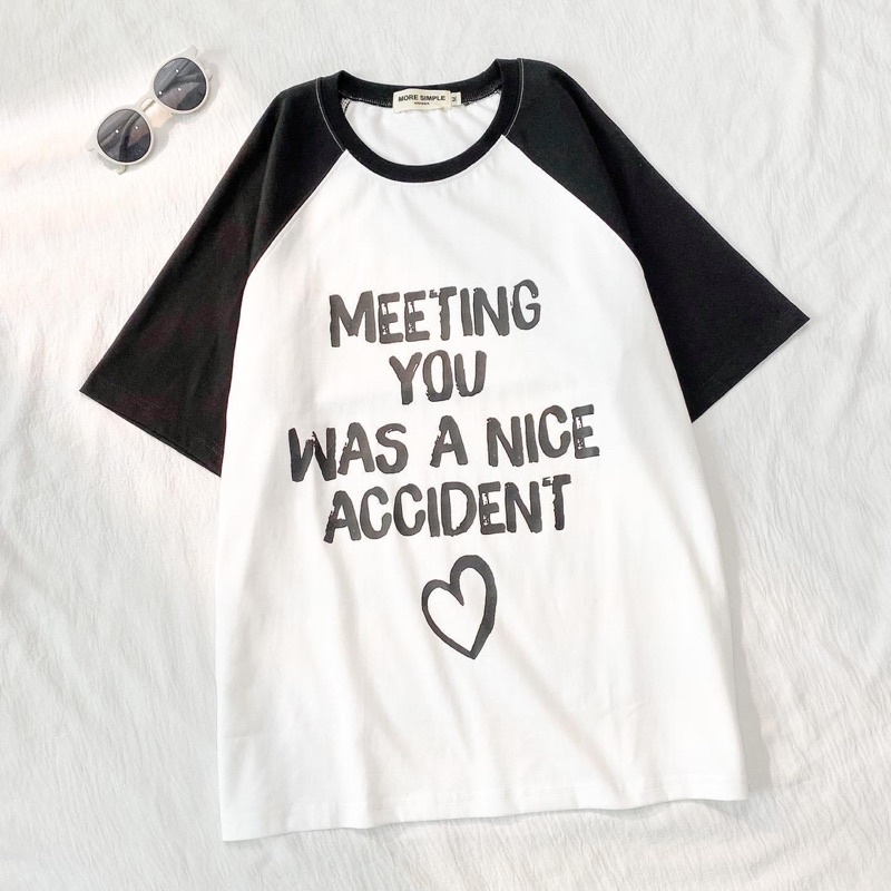 Áo Thun Tay Lỡ Raplang Unisex MEETING màu TRẮNG/KEM  /Nam nữ unisex/ Áo phông nam cổ tròn form rộng Jaystoree