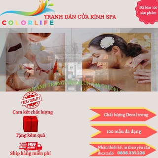 TRANH DÁN CỬA KÍNH PHUN XĂM SPA CHỐNG NẮNG TRANG TRÍ DECOR TIỆM SPA, PHUN XĂM KT 70-100CM-CEO 7- MOKOSA FL111 ÁNH DƯƠNG
