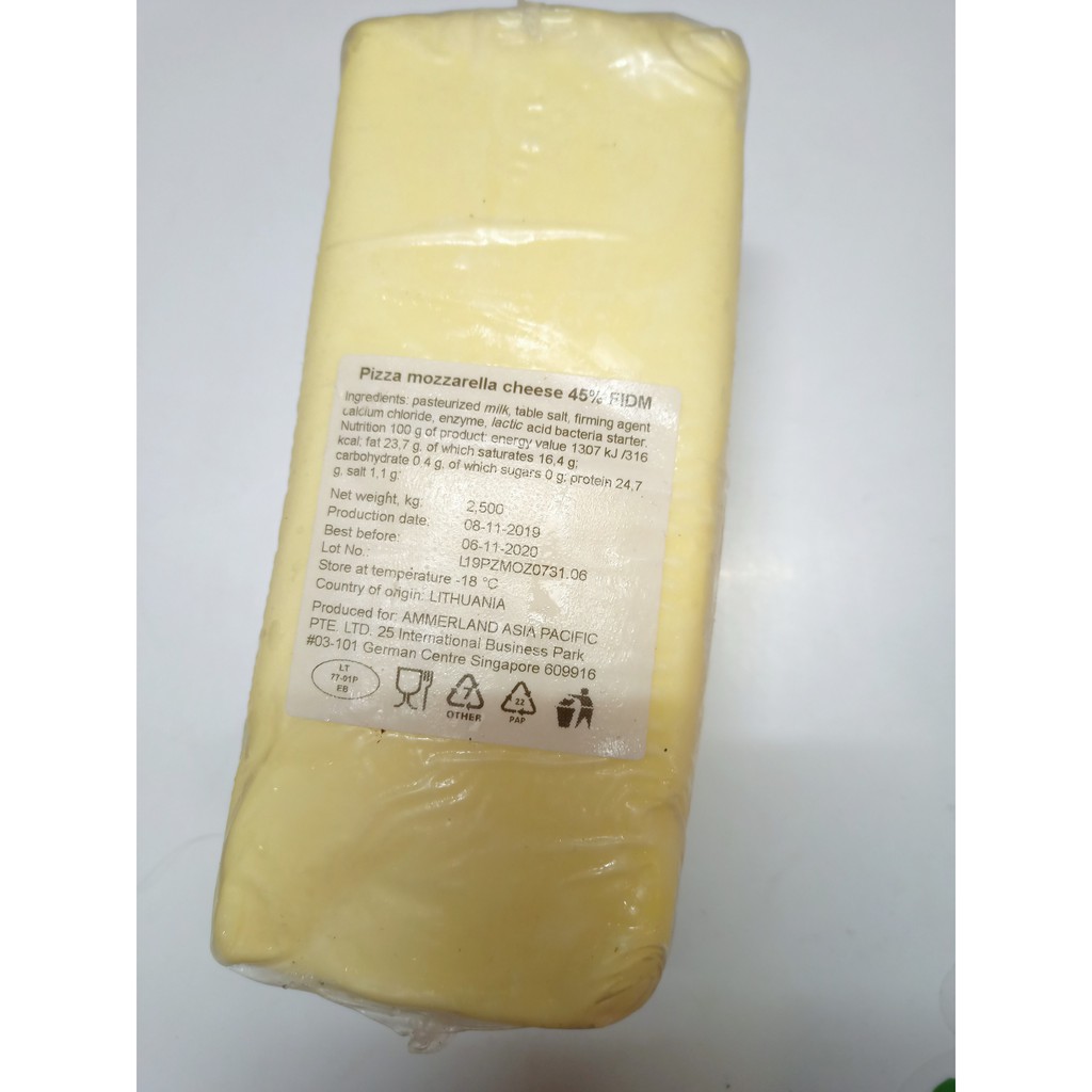 NGUYÊN KHỐI 2,5KG PHÔ MAI MOZARRELA