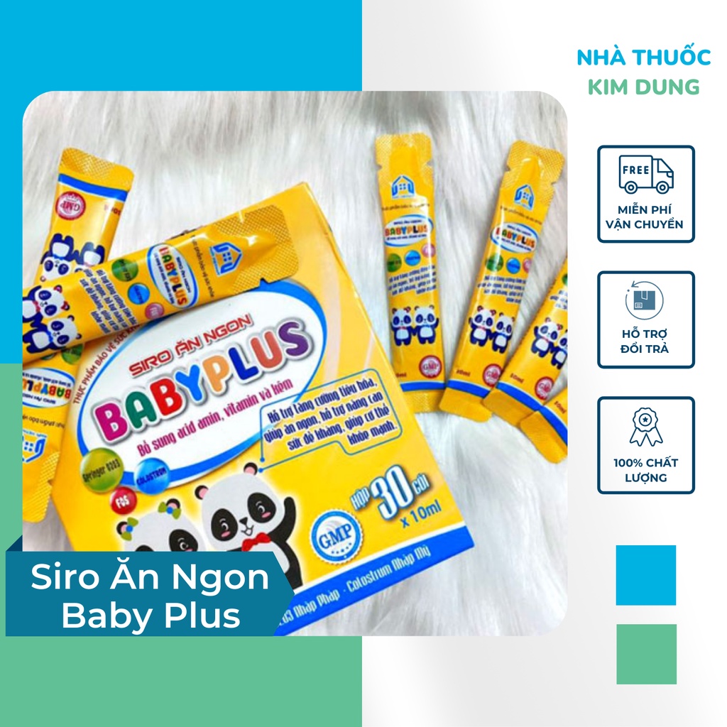 Siro Ăn Ngon Baby Plus Tăng Cân Ăn Tăng Đề Kháng Ngon Miệng Cho Bé Hộp 30 Gói x 10ml