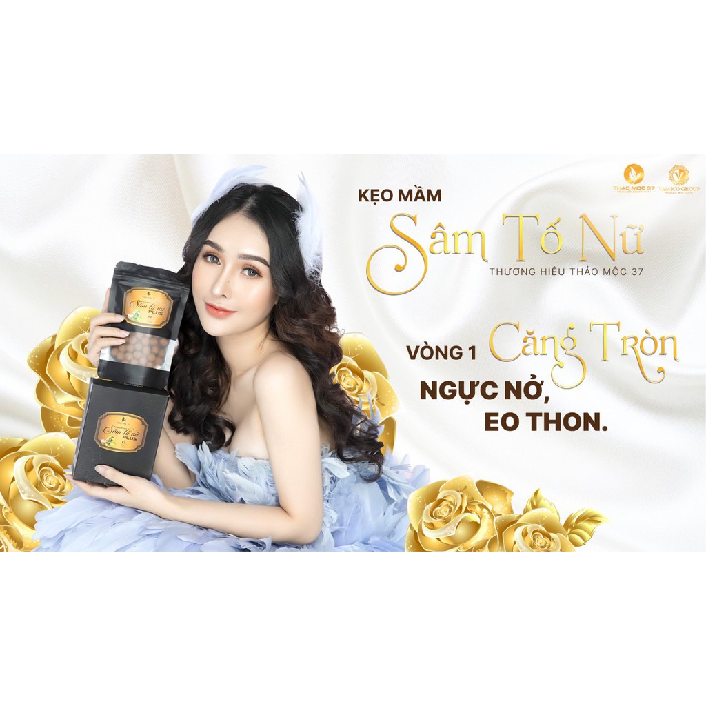 Kẹo Mầm Sâm Tố Nữ Plus Thảo Mộc 37 - Tăng Size Vòng 1 Mạnh  Gấp 40 lần