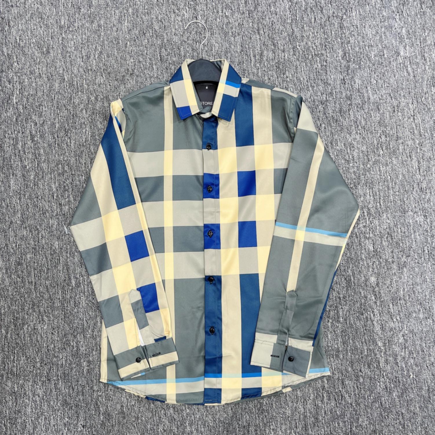 Áo Sơ Mi Nam Nữ  Sọc 3 Màu Burberry