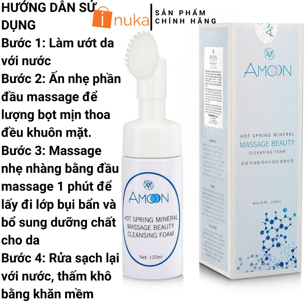 [Hàng Hàn Quốc] Sữa Rửa Mặt Đầu Cọ Tạo Bọt Y Học Amoon (120ml) | BigBuy360 - bigbuy360.vn