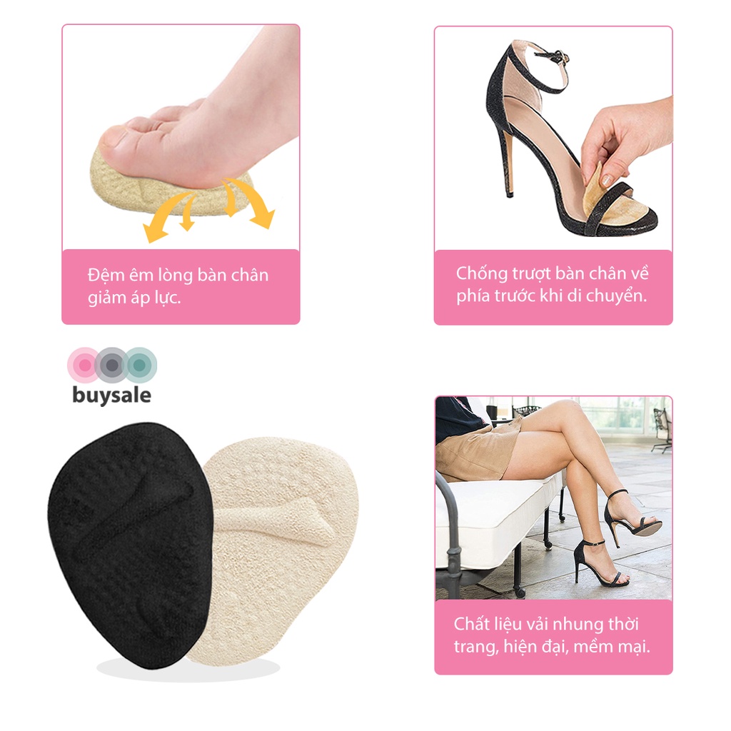 Lót giày cao gót, sandal chống trượt, đệm êm mũi chân, giảm đau ngón chân khi mang giày cao giày - Buysales - BSPK226