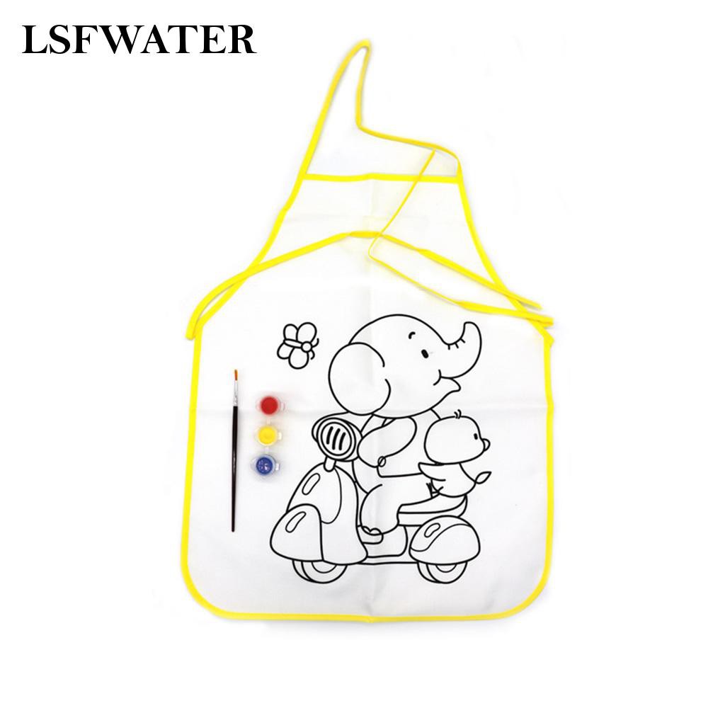 lsfwater77 Kids Children Oil Painting Graffiti Apron DIY Apron Kit Acrylic Paint Kitchen Art Class Vintage